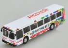 White 1:76 Scale MAXELL AD. Diecast FLXIBLE Bus Model