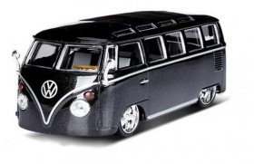 Black 1:25 Scale MaiSto Diecast VW Van Samba Model