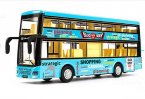 Kids Blue / Red / Yellow Diecast Double Decker Bus Toy