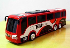 1:24 Large Scale Plastics Red / Blue Kids City Bus Toy