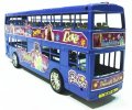 Long Scale Blue Plastics Kids Double-Decker Bus Toy