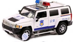 White 1:24 Scale Police Theme Diecast Hummer H3 Model
