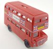 Red Plastics Saving Box London Double Decker Bus Toy