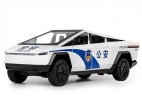 1:24 Scale White / Black Police Diecast Tesla Cybertruck Toy