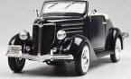 Black 1:24 Scale Welly Diecast 1936 Ford Deluxe Cabriolet Model