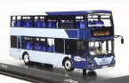 Blue 1:76 Scale CMNL Diecast SCANIA Double-Decker Bus Model
