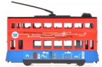 Kids Red /Blue Pull-Back Function Diecast Double Decker Tram Toy