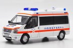 GCD 1:64 Scale Ambulance White Diecast Ford Transit Model