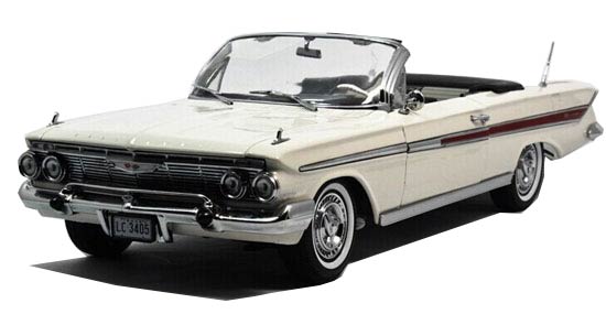 White 1:18 Scale SunStar Diecast 1961 Chevrolet IMPALA Model 