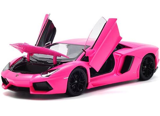 Welly 1:18 Lamborghini Aventador LP700-4 Racing Diecast Model Car Pink