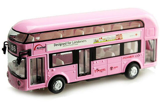 Double Decker London Bus 16.5cm Diecast Metal Model Car Lights Music Kids Toy