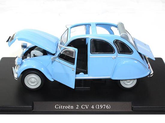 1:24 Scale Leo Citroen 2CV 1976 USA Rectangular Model blue Auto Vintage Atlas 
