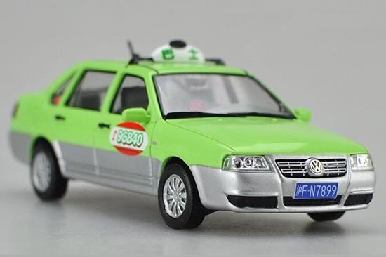 1:43 China Shanghai VW SVW Santana Vista Taxi Diecast Model green color