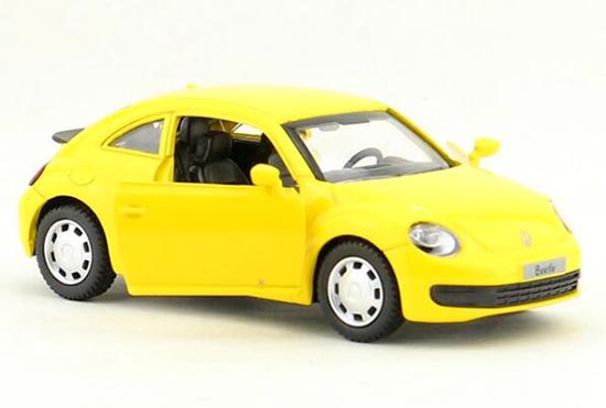 1:64 New ° Nex 12249 VW Beetle Yellow with Pullback Motor Scale Approx 