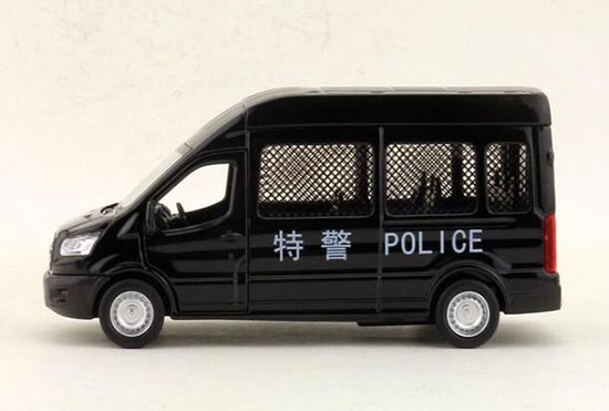 Ford Transit MPV Police 1:42 Scale Diecast Metal Model Van Truck Car Black Toy 