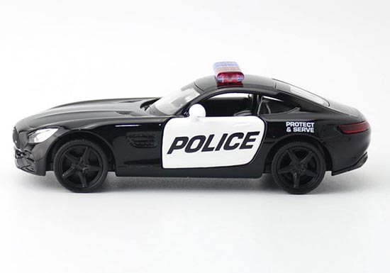 1:36 AMG GTS Police Vehicle Model Car Diecast Toy Vehicle Kids Black Collection 