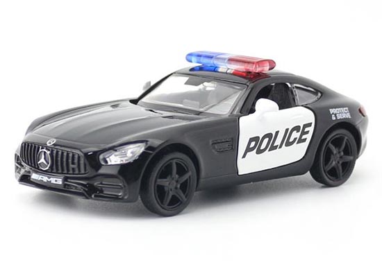 1:36 AMG GTS Sports Car Model Diecast Toy Vehicle Pull Back Matte Black Kids 
