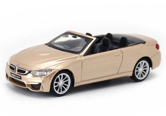 1:43 BMW M4 Convertible Model Car Diecast Gift Toy Vehicle Kids Pull Back Gold 
