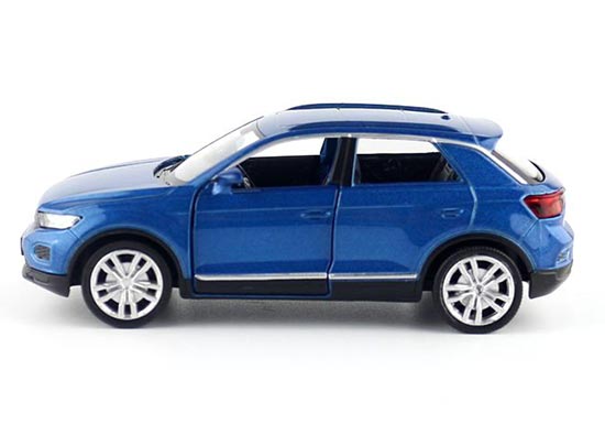 1:36 VW T-ROC SUV Off-road Model Car Diecast Toy Vehicle Kids Pull Back Blue 