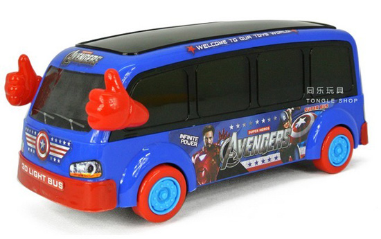 Blue Cartoon Design Avenger Theme Kids Electric Bus Toy [NB8T051] :  