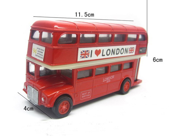 Toy Double Decker London Red Bus Bump and Go Toys for Kids TZ-DECKER 