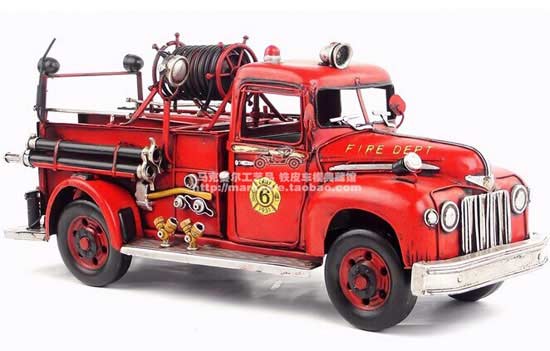 LARGE  FIRE ENGINE TRUCK  36cm  COLLECTIBLE VINTAGE STYLE Tin Plate Hand Made 
