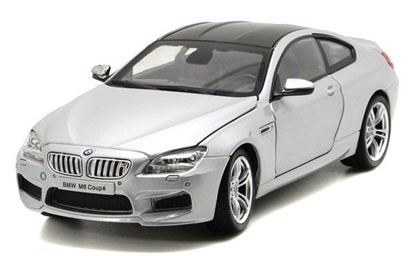 BMW M6 Coupe Model Cars 1:24 Bright blue Collection Front Steering Alloy Diecast 