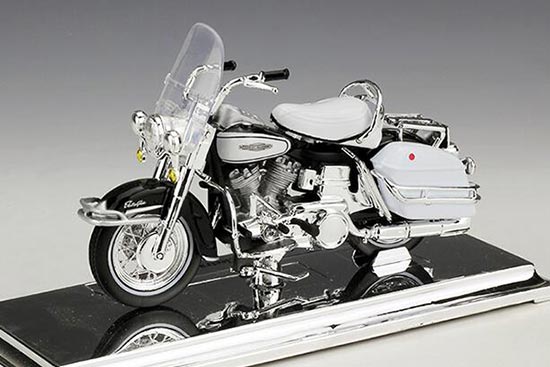 1:18 Maisto Harley Davidson 1966 FLH Electra Glide Motorcycle Model Toy White 
