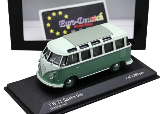 Diecast 143 Whitegreen Minichamps Bus VW T1 SAMBA BUS 1961 larger image