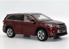 White / Black / Wine Red Diecast 2018 Toyota Highlander Model