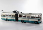 White-Blue BD562 Diecast Beijing Articulated Trolley Bus Model