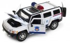 Kids 1:24 Scale White / Black Police Diecast Hummer H3 Toy