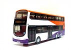 Purple-Orange Tiny Diecast Volvo B9TL Double Decker Bus Model