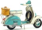 Retro Blue-White 1:8 Scale Tinplate 1965 Vespa Scooter Model