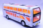 Kids White Police Theme Plastics Double Decker Bus Toy