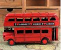 Small Scale Red Tinplate NO.9 London Double-decker Bus Model