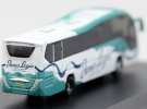 White-Green Mini Scale Oxford Die-cast Plaxton Elite Bus Model