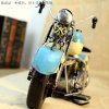 Handmade Medium Scale White-Blue Tinplate Harley Davidson Model