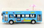 Blue / Yellow / Red Kids Diecast Double Decker Bus Toy