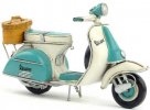 Retro Blue-White 1:8 Scale Tinplate 1965 Vespa Scooter Model