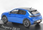 1:43 Scale Blue Norev Diecast 2019 Peugeot e-208 GT Model