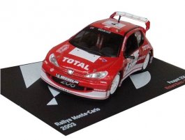 Red 1:43 Scale IXO Diecast 2003 Peugeot 206 WRC Model