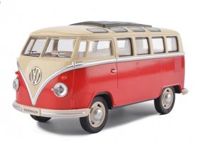 1:24 Scale Green / Red Diecast 1962 VW T1 Bus Toy