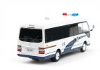 1:64 Scale Police White Diecast Toyota Coaster Coach Bus Model