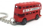 Red Mini Scale Key Chain London Double Decker Bus Toy