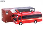 1:64 Scale Fire Dept Red Diecast Toyota Coaster Coach Bus Model