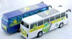 Large Scale Kids Blue / White Engineering Plastics Made Tour Bus
