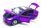 Purple / White / Blue / Black 1:32 Diecast Tesla Model 3 Toy