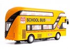 Kids Pull-Back Function Yellow Diecast London School Bus Toy