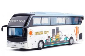 White / Green 1:32 Kids Dream City Diecast Coach Bus Toy